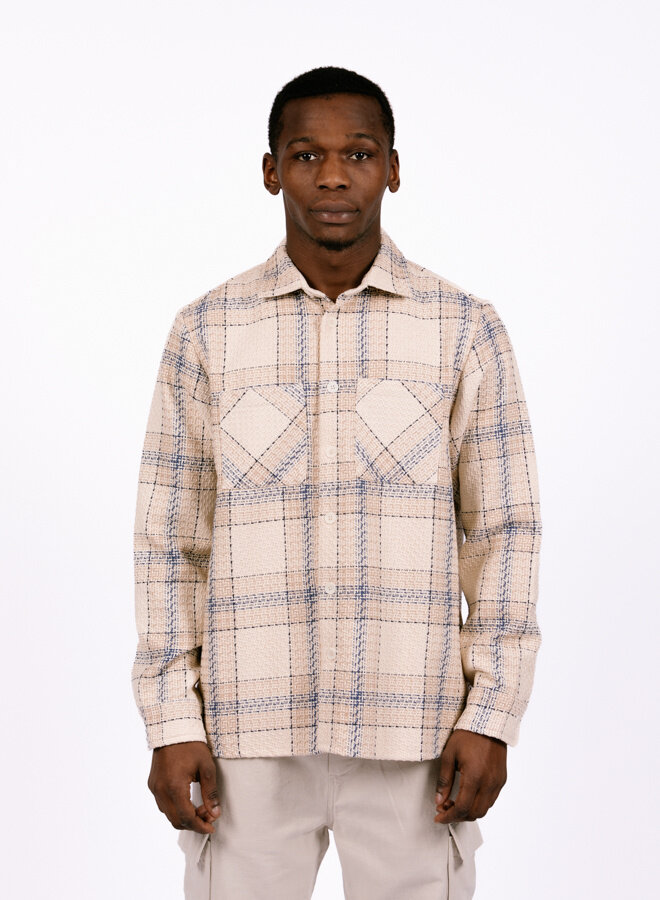 Summer Whiting Overshirt Earl Check Ecru Blue