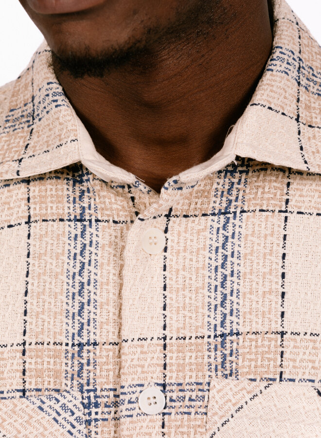 Summer Whiting Overshirt Earl Check Ecru Blue