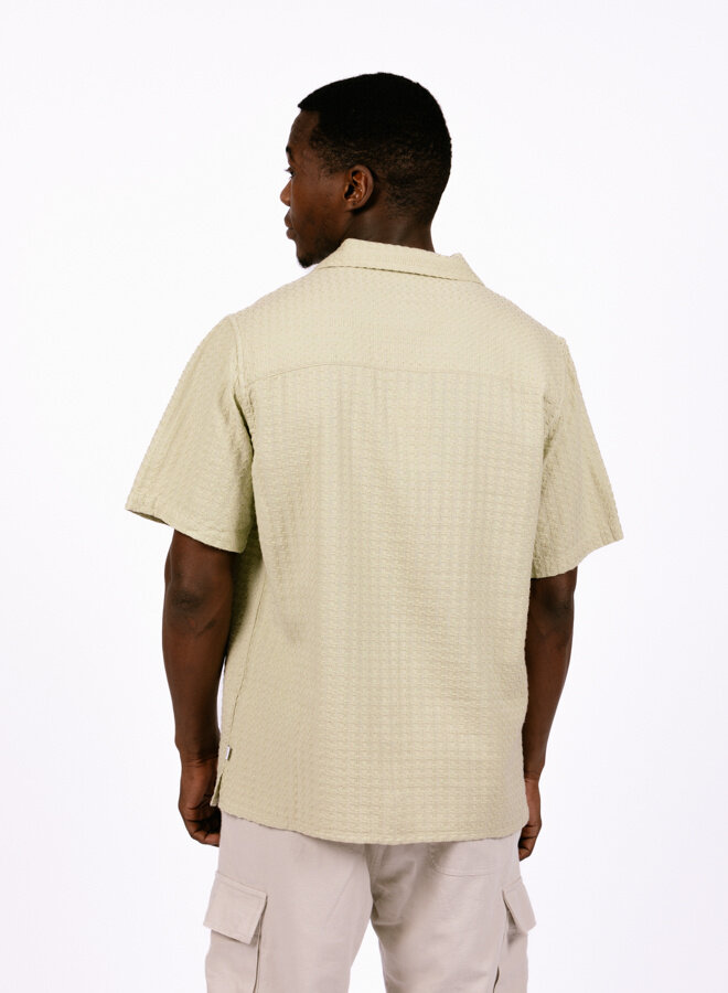 Didcot SS Shirt Texture Wave Stripe Sage