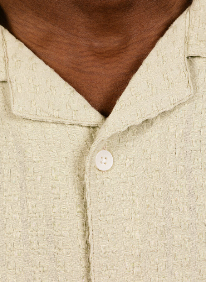 Didcot SS Shirt Texture Wave Stripe Sage