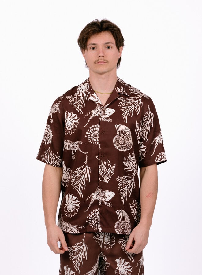 Saoscar AX Shirt 10527 Brown Stone Fossil