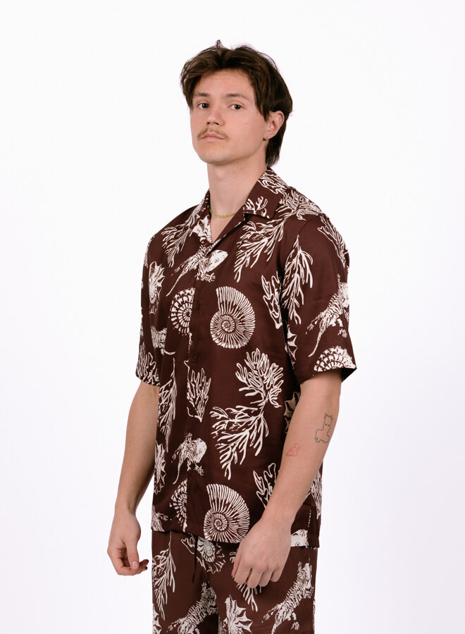 Saoscar AX Shirt 10527 Brown Stone Fossil