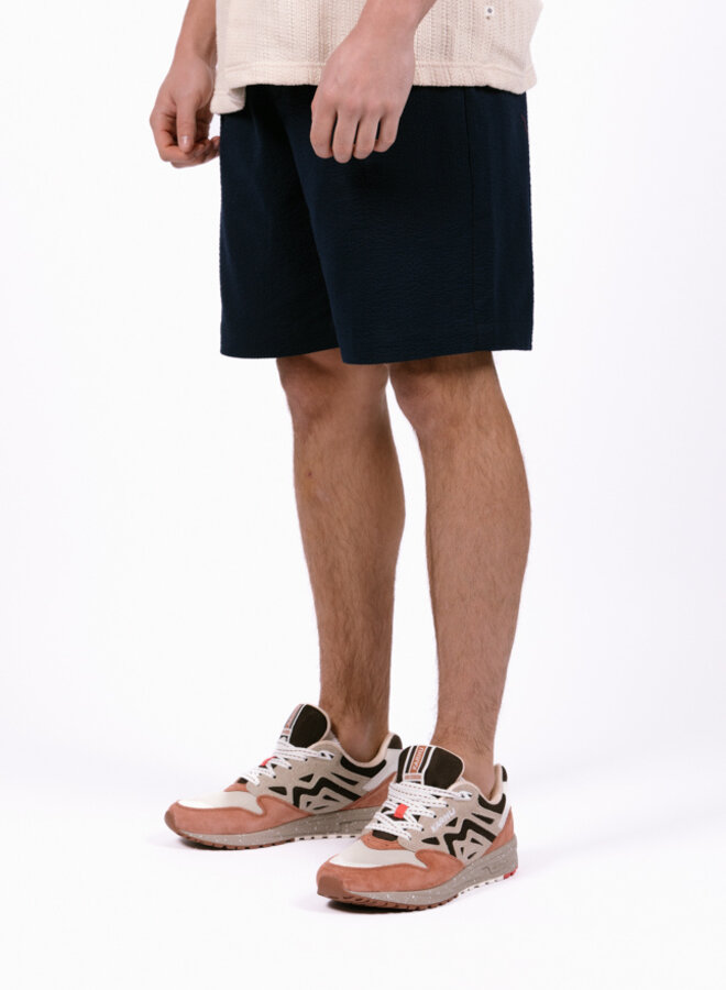 Linton Pleat Short Seersucker Navy