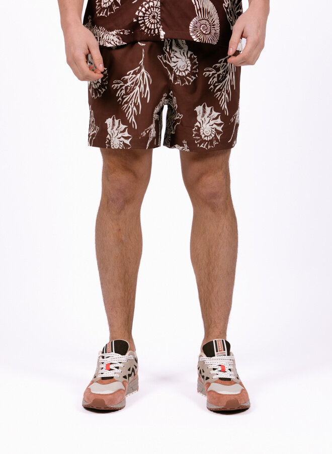 Moses Swim Shorts AOP 14702 Brown Stone Fossil