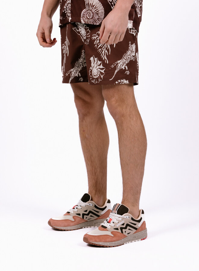 Moses Swim Shorts AOP 14702 Brown Stone Fossil