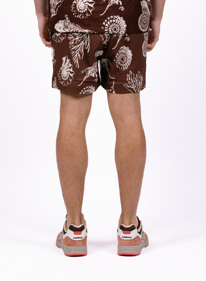 Moses Swim Shorts AOP 14702 Brown Stone Fossil