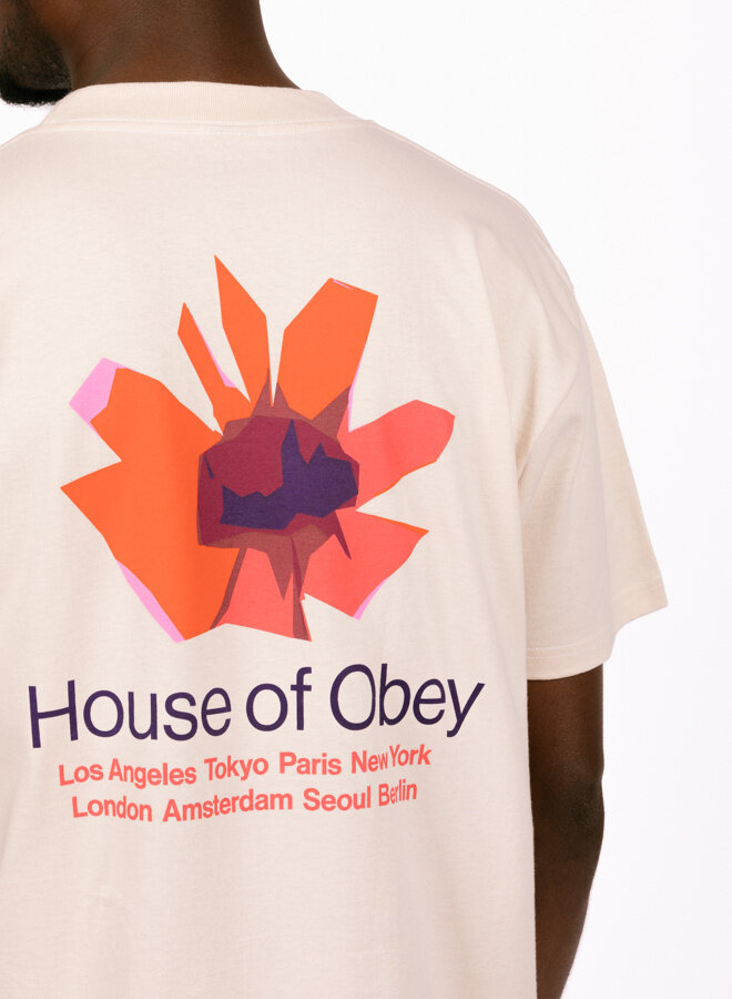 House of Obey Floral Classic T-shirt Cream