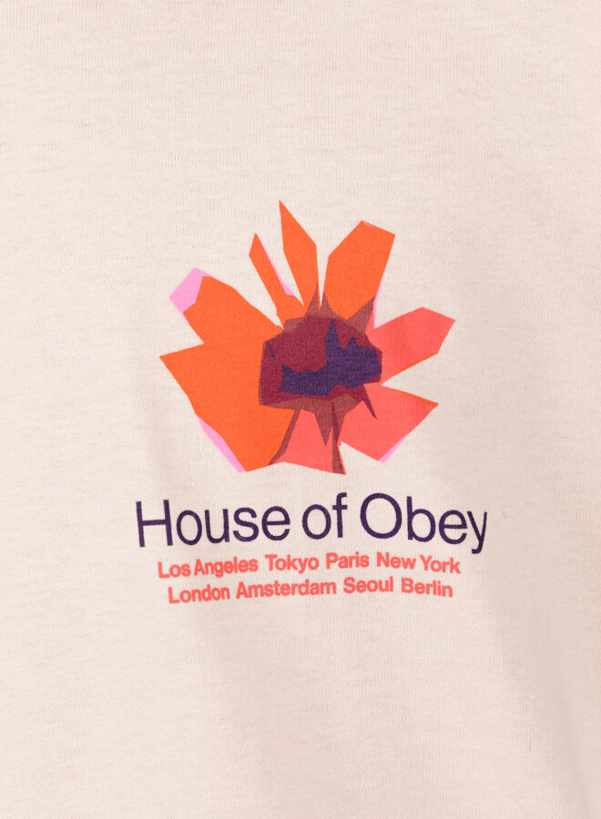 House of Obey Floral Classic T-shirt Cream