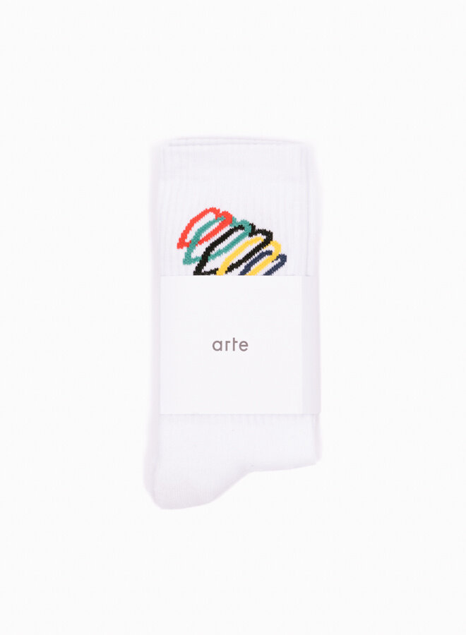 Arte Hearts Socks White