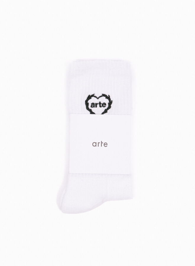 Arte Small Heart Socks White