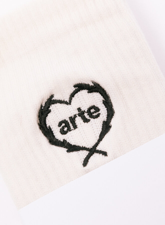 Arte Small Heart Socks Cream