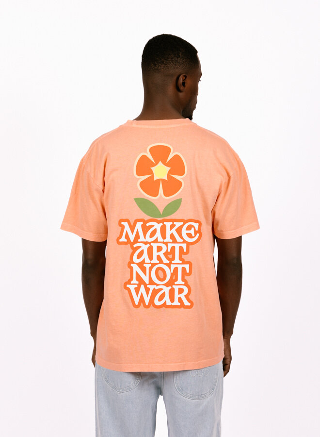 Make Art Not War Flower Pigment T-shirt Pigment Peach Parfait