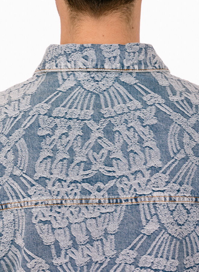 Light Blue Settle Macrame Denim Jacket