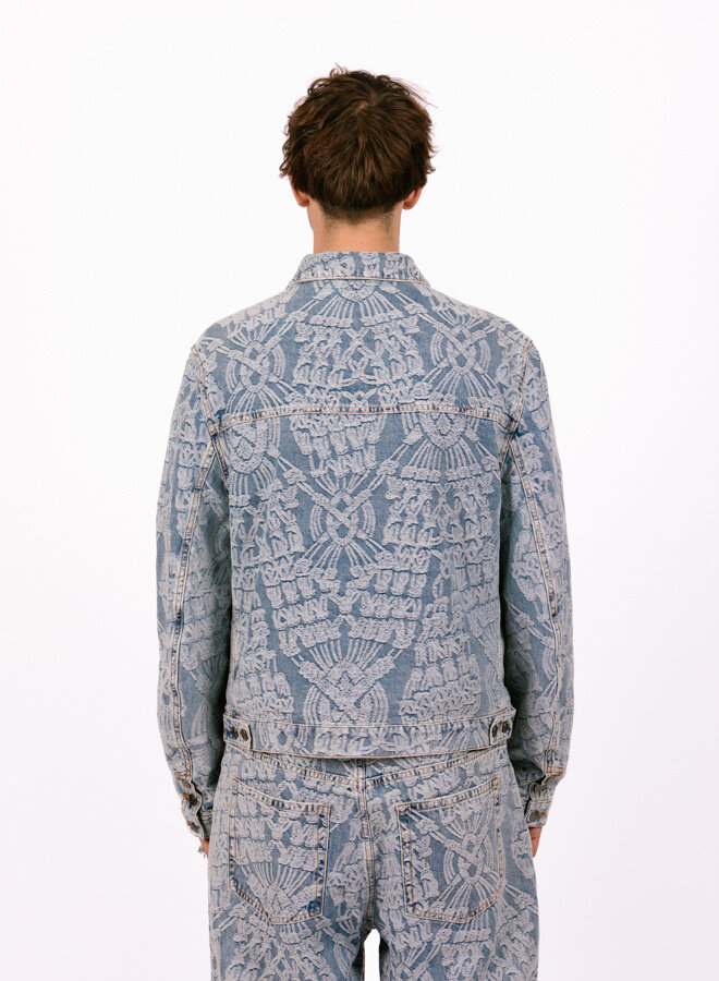 Light Blue Settle Macrame Denim Jacket