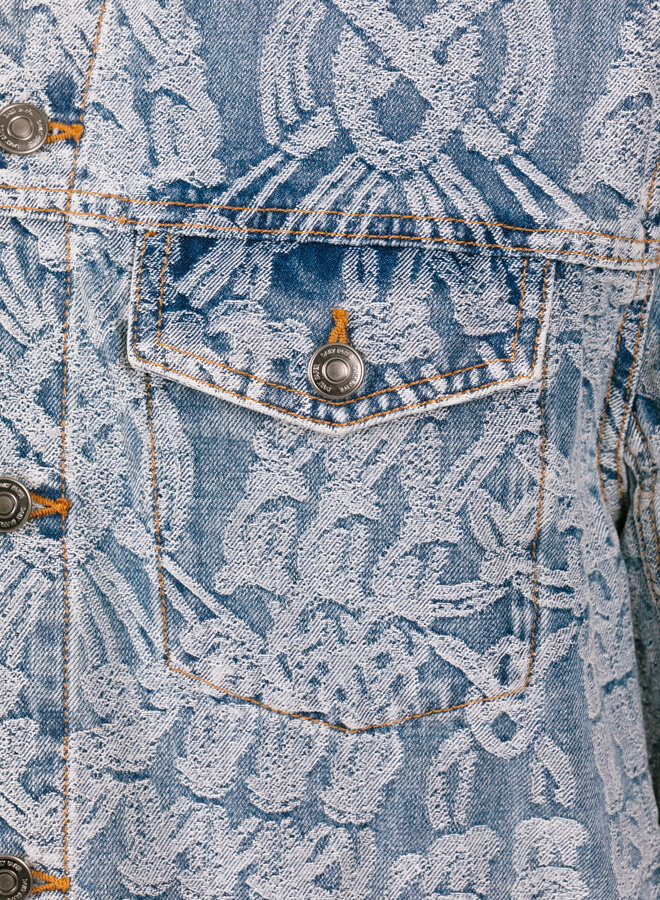 Daily Paper Light Blue Settle Macrame Denim Jacket - GRAIL