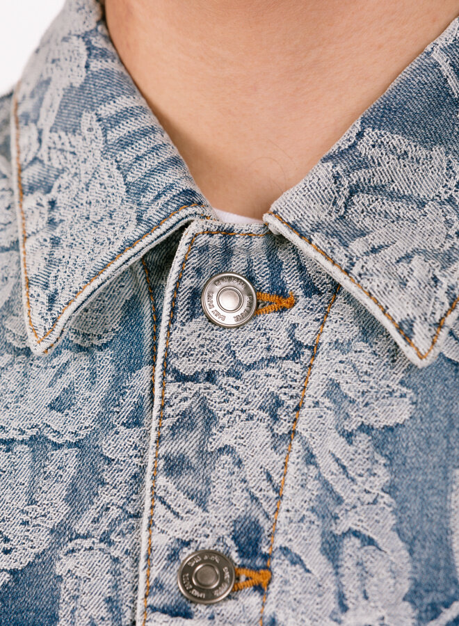 Light Blue Settle Macrame Denim Jacket