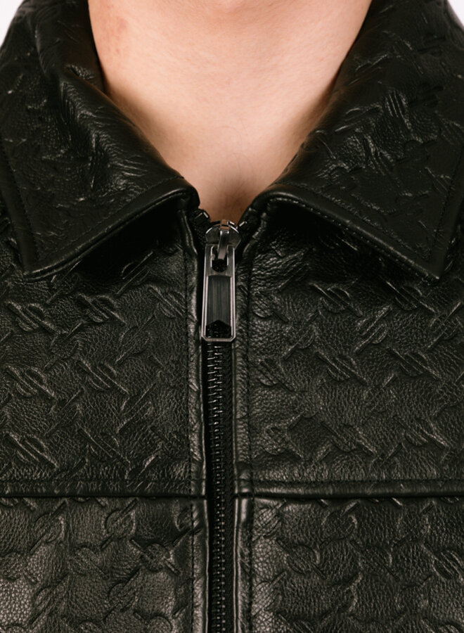 Black Silence Monogram Leather Jacket