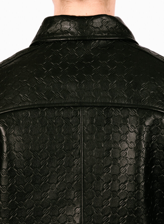 Black Silence Monogram Leather Jacket