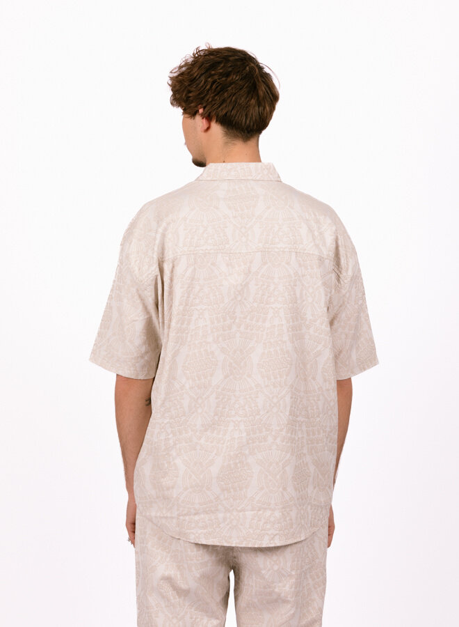 Moonstruck Grey Zuri Macrame Jacquard Relaxed Shirt