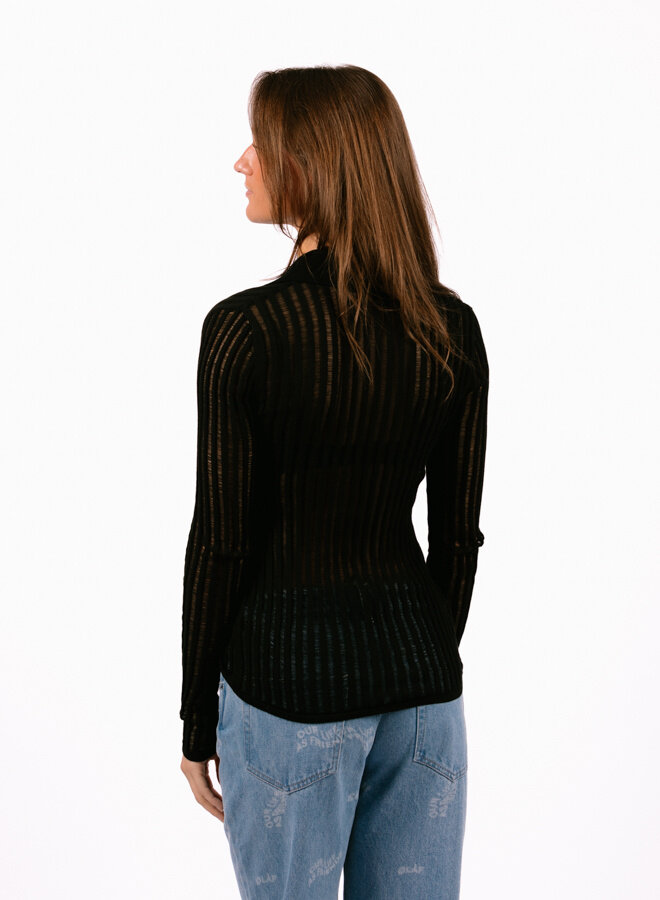 WMN Ladder Knit Shirt Black