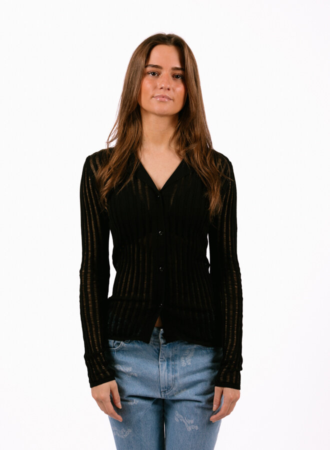 WMN Ladder Knit Shirt Black