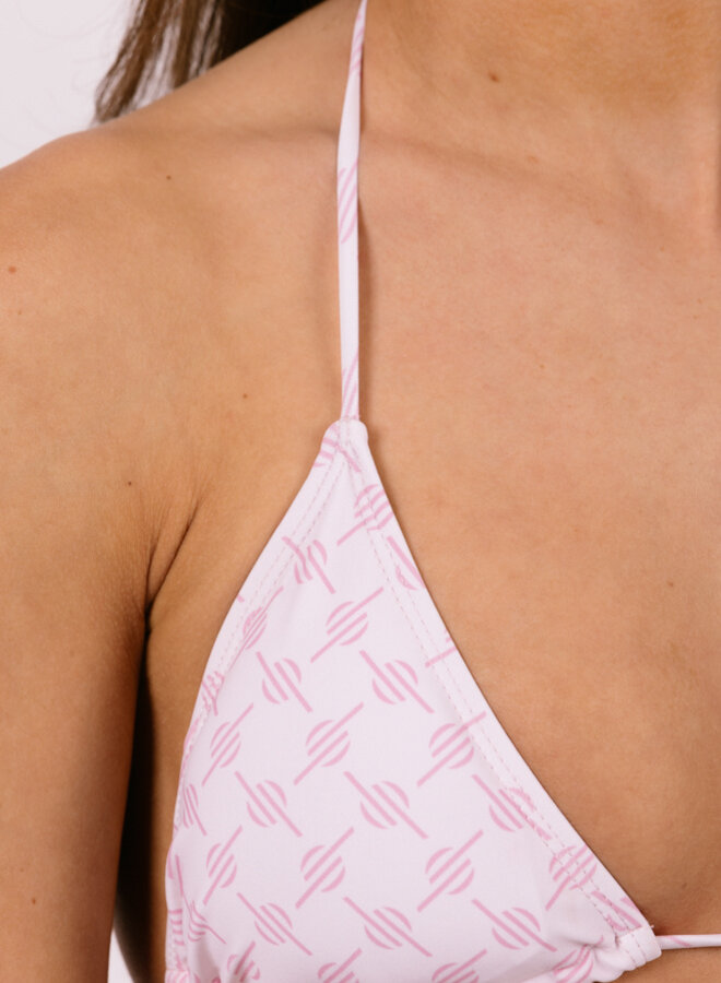 Ice Pink Reya Monogram Bikini Top