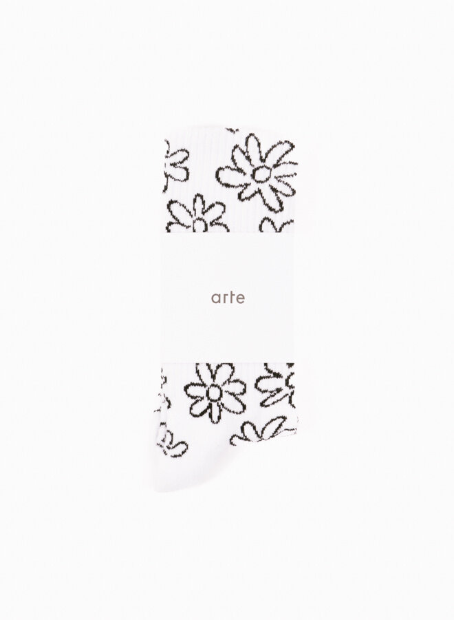 Flowers Allover Socks White