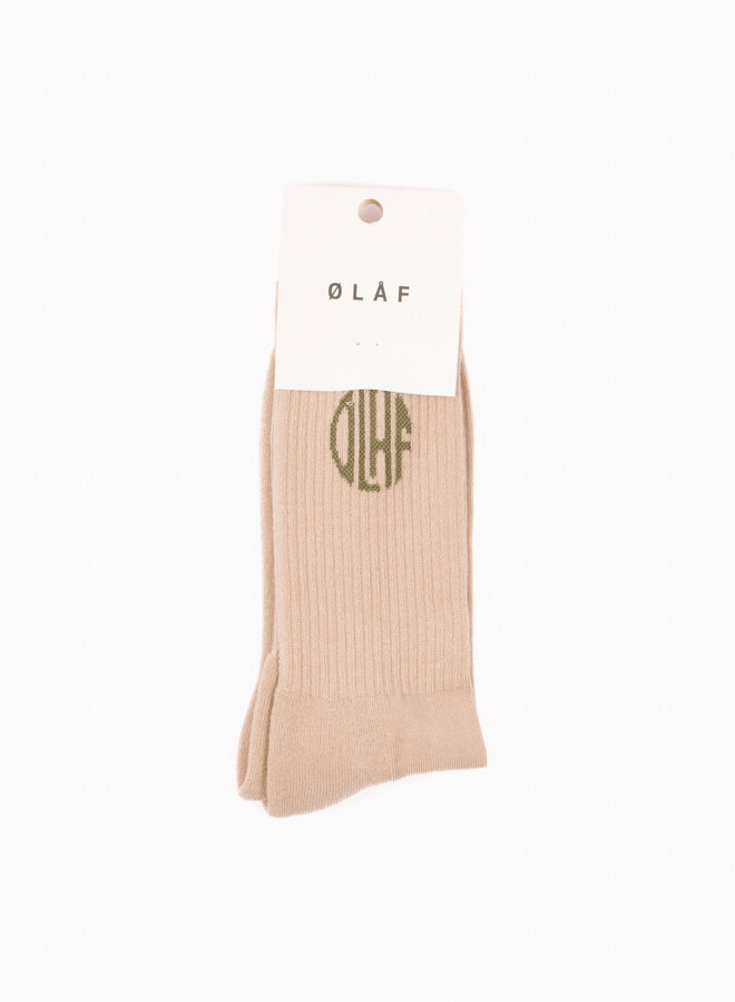 Circle Logo Sock Light Khaki