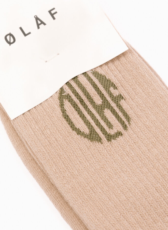 Circle Logo Sock Light Khaki