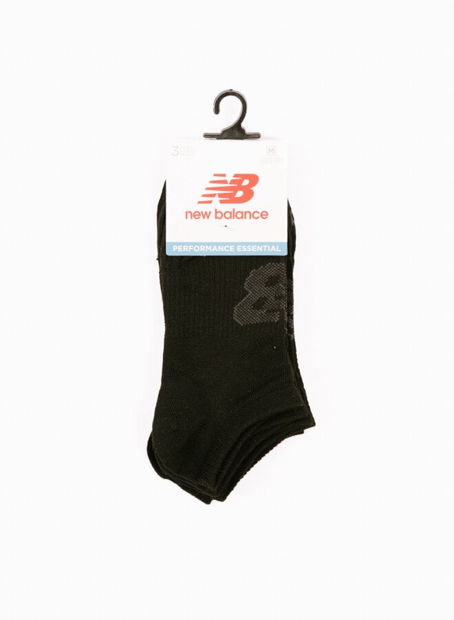 Flat Knit No Show Socks 3 Pack Black