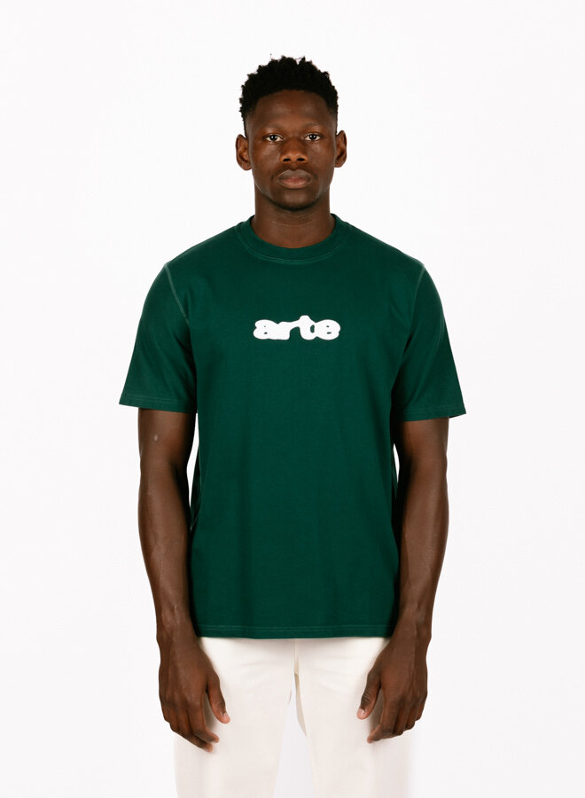 Blur Embroidery T-shirt Groen