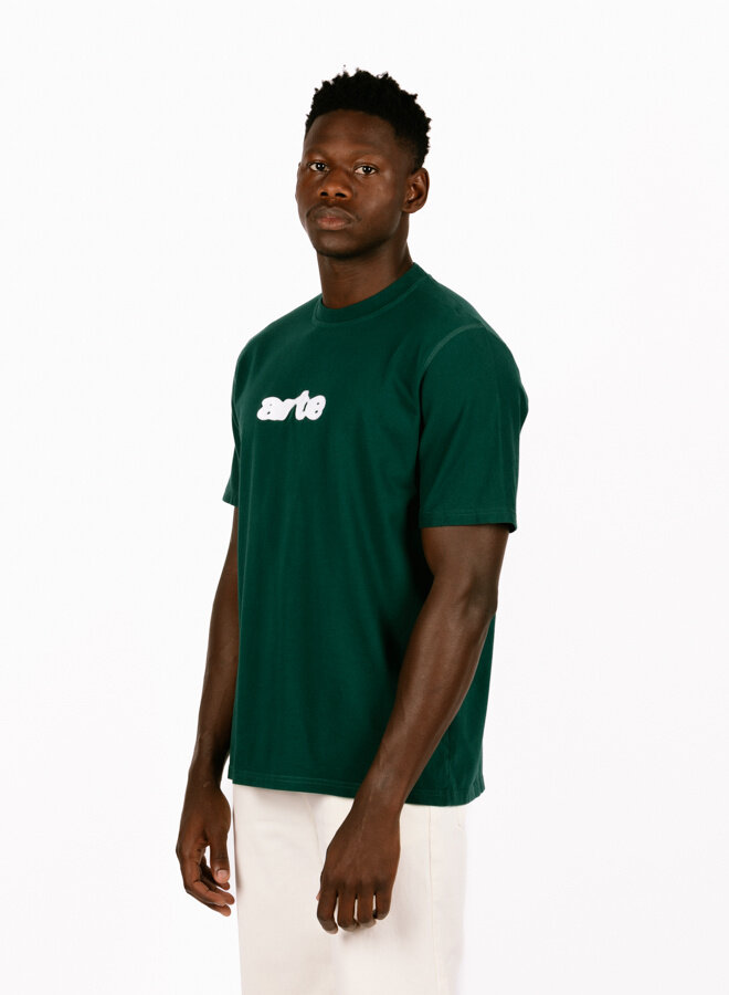 Blur Embroidery T-shirt Green