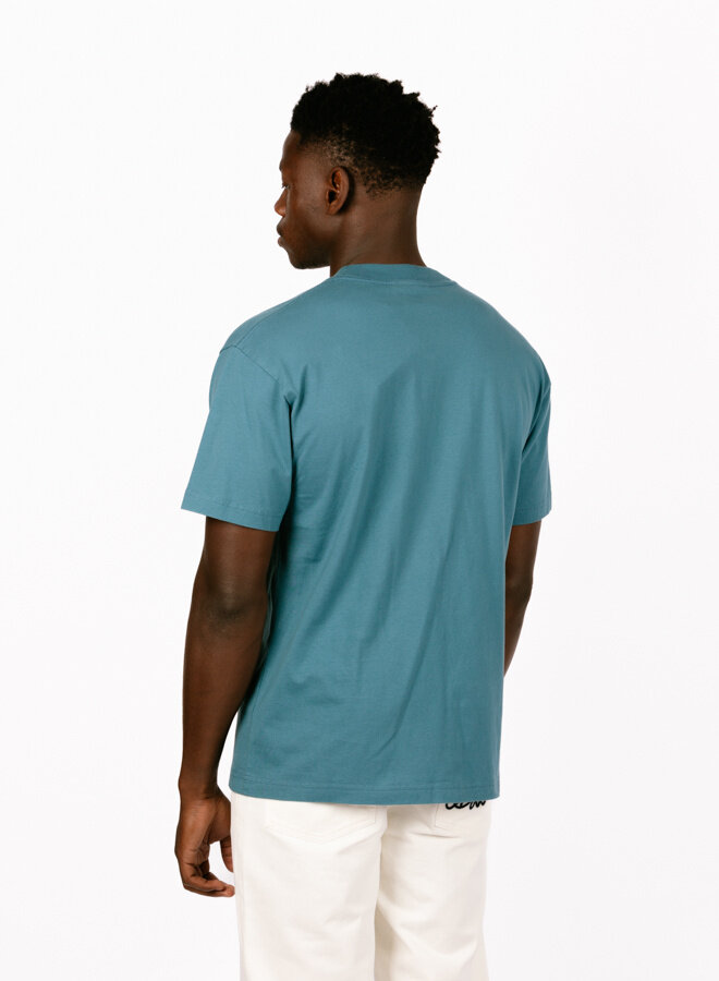 Block Tee Steel Blue