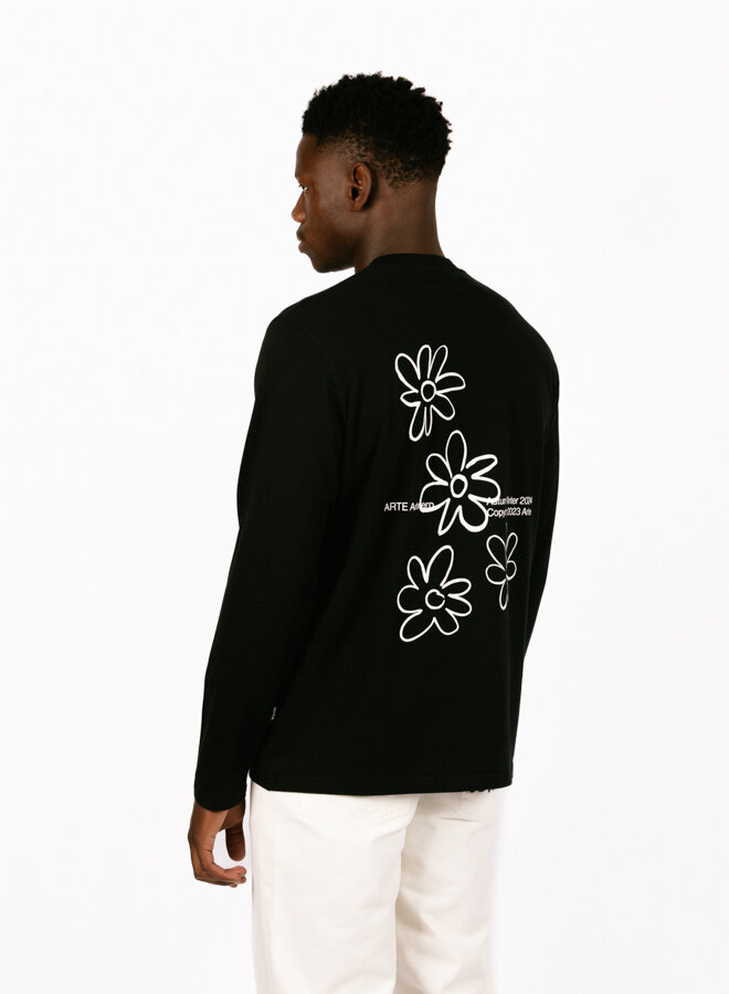 Flowers Longsleeve Zwart