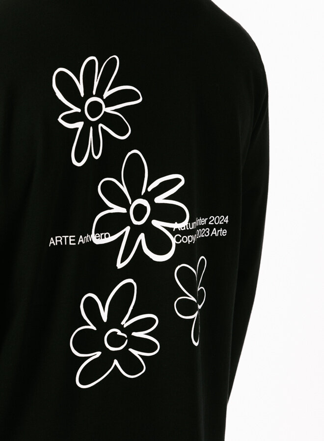 Flowers Longsleeve Zwart