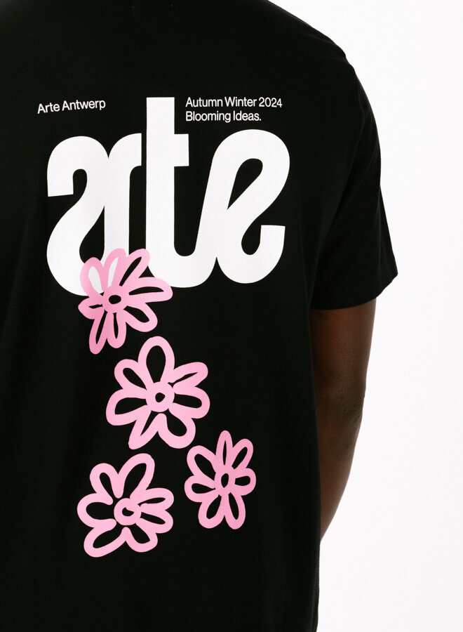 Flowers Back T-shirt Black