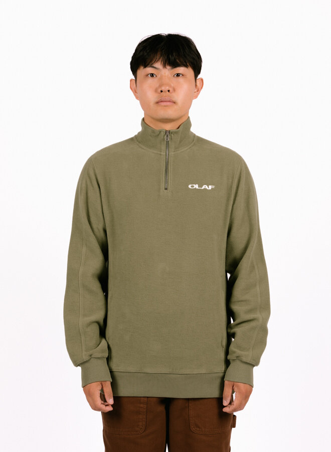 Drift Zip Mock Light Olive Green