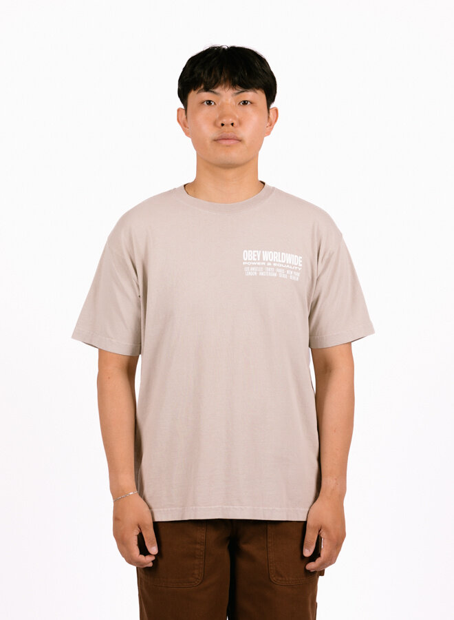 Worldwide Power & Equality Heavyweight T-shirt Silver Grey