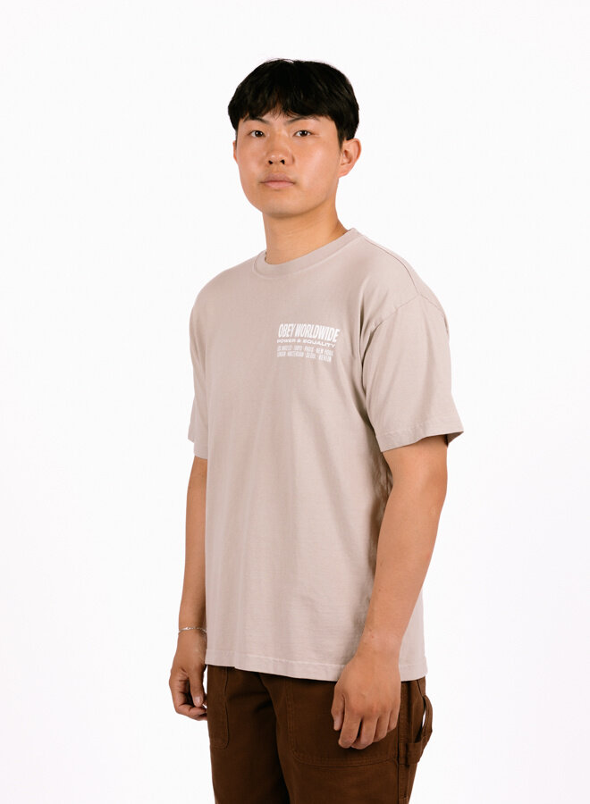 Worldwide Power & Equality Heavyweight T-shirt Silver Grey