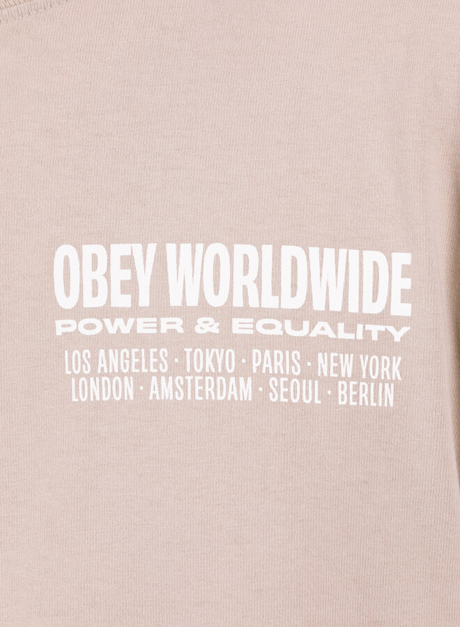 Worldwide Power & Equality Heavyweight T-shirt Silver Grey