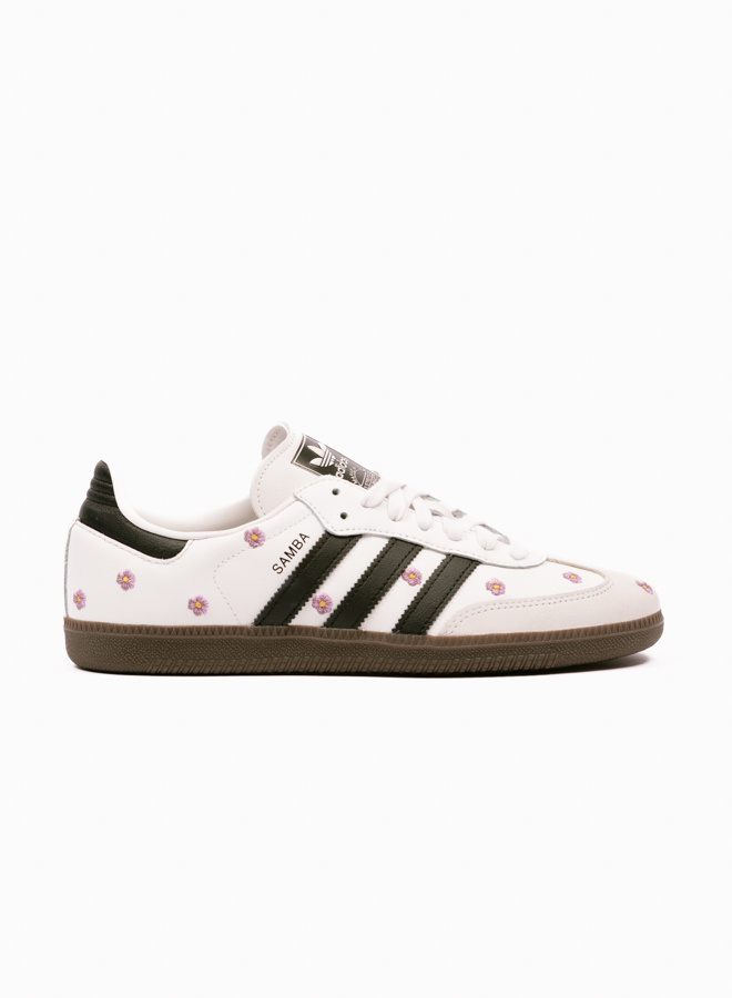 Adidas Samba OG W フラワー刺繍　IF4398 W Adidas Samba OG Light Purple Floral Cloud White Black