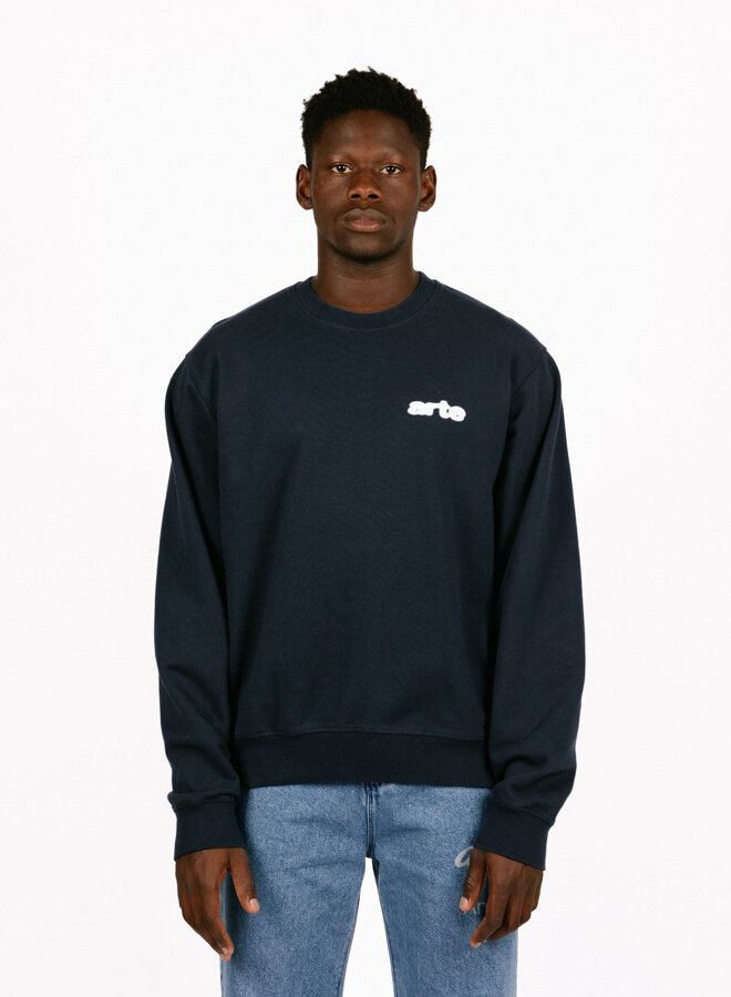 Blur Flower Crewneck Navy