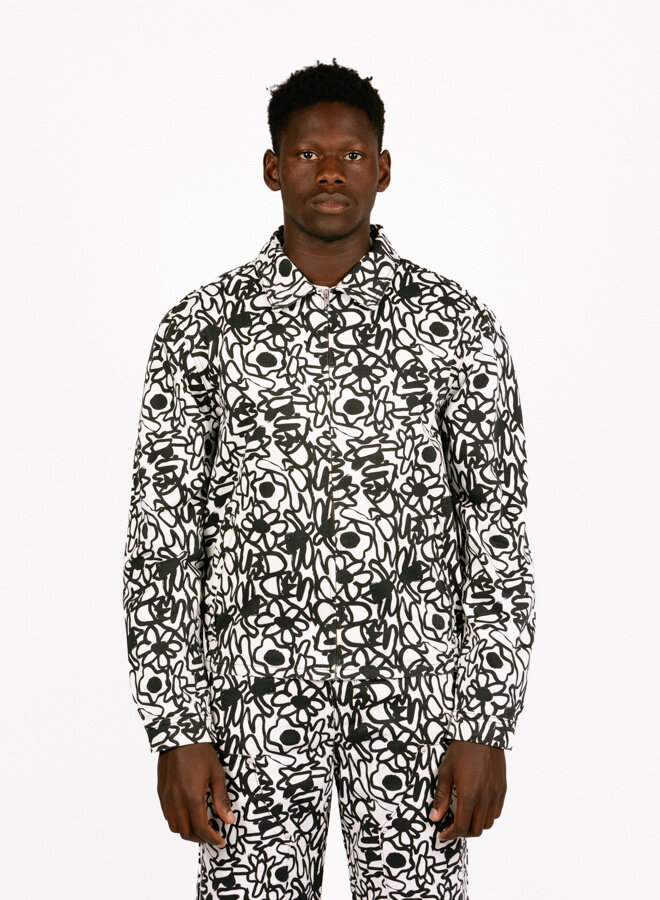 Allover Flowers Jacket Black/White