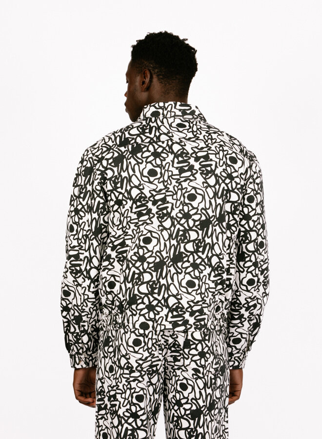 Allover Flowers Jacket Black/White