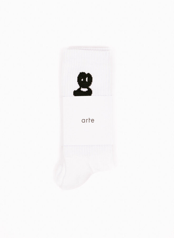 Blurred Vertical Socks White