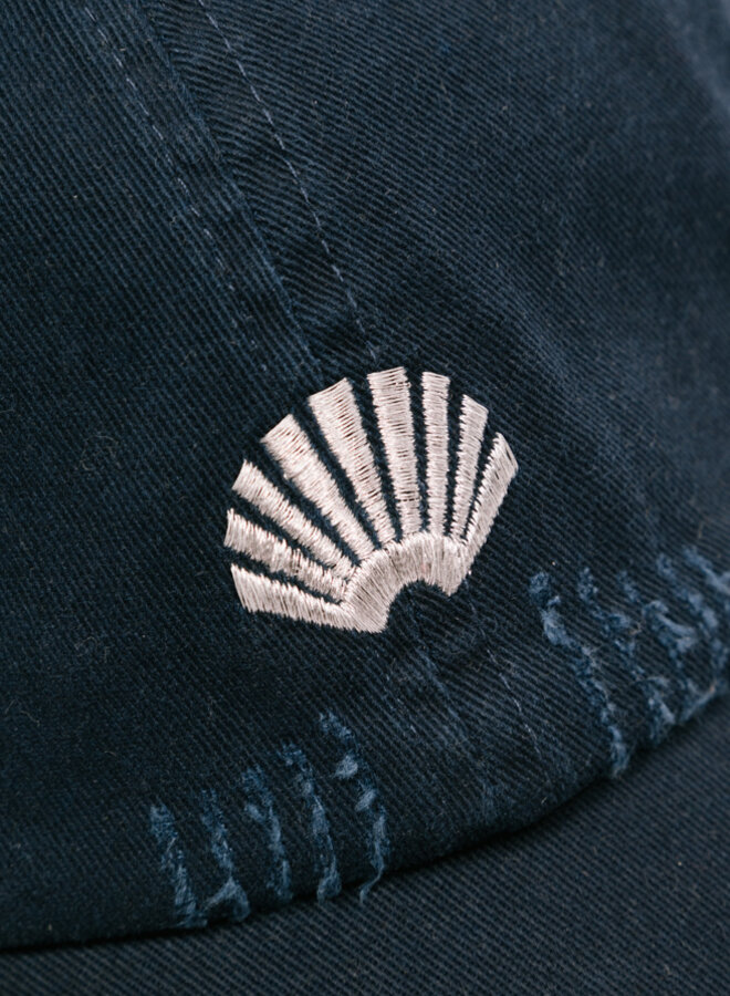 Distressed Logo Cap Navy