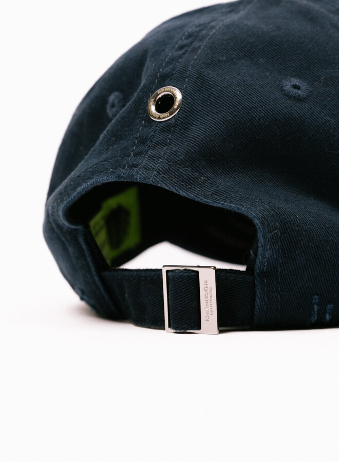 Distressed Logo Cap Navy