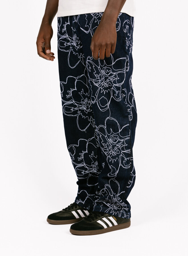 Arte Antwerp Flower Stitch Pants Navy AW24-065P - GRAIL