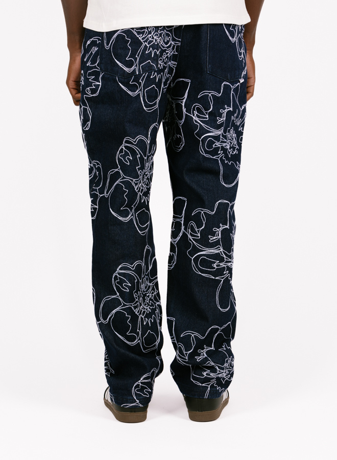 Arte Antwerp Flower Stitch Pants Navy AW24-065P - GRAIL Arte Antwerp Flower Stitch Pants Navy AW24-065P - GRAIL