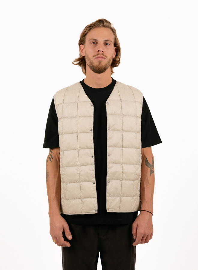 Taion Unisex Basic V-Neck Button Down Vest Icegray TAION-001